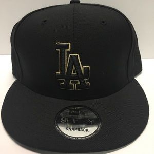 black and gold dodgers hat